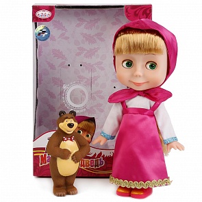 Интерактивная кукла Маша и Медведь - Маша, 25 см и Медведь, 10 см (Карапуз, 83034 (18))